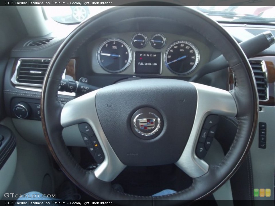 Cocoa/Light Linen Interior Steering Wheel for the 2012 Cadillac Escalade ESV Platinum #64909910