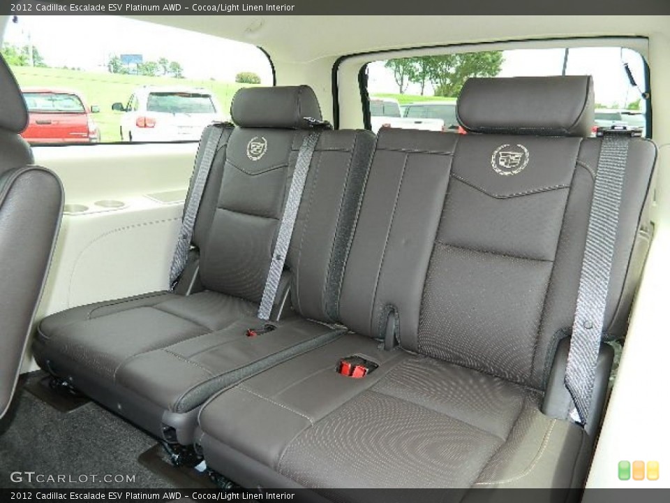 Cocoa/Light Linen Interior Rear Seat for the 2012 Cadillac Escalade ESV Platinum AWD #64916175