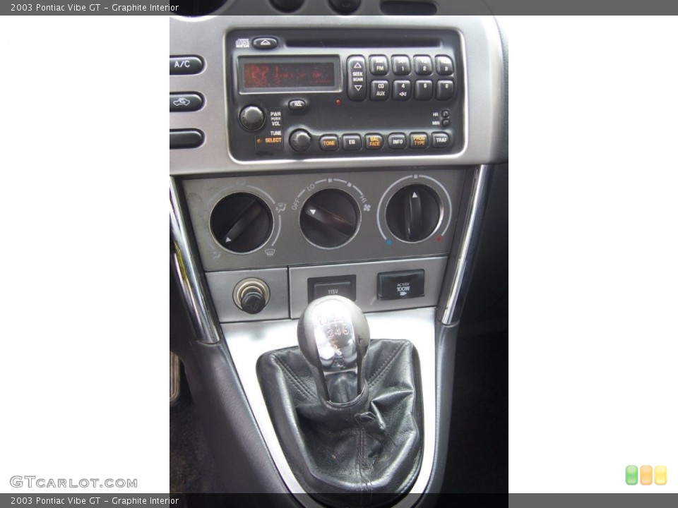 Graphite Interior Controls for the 2003 Pontiac Vibe GT #64926784