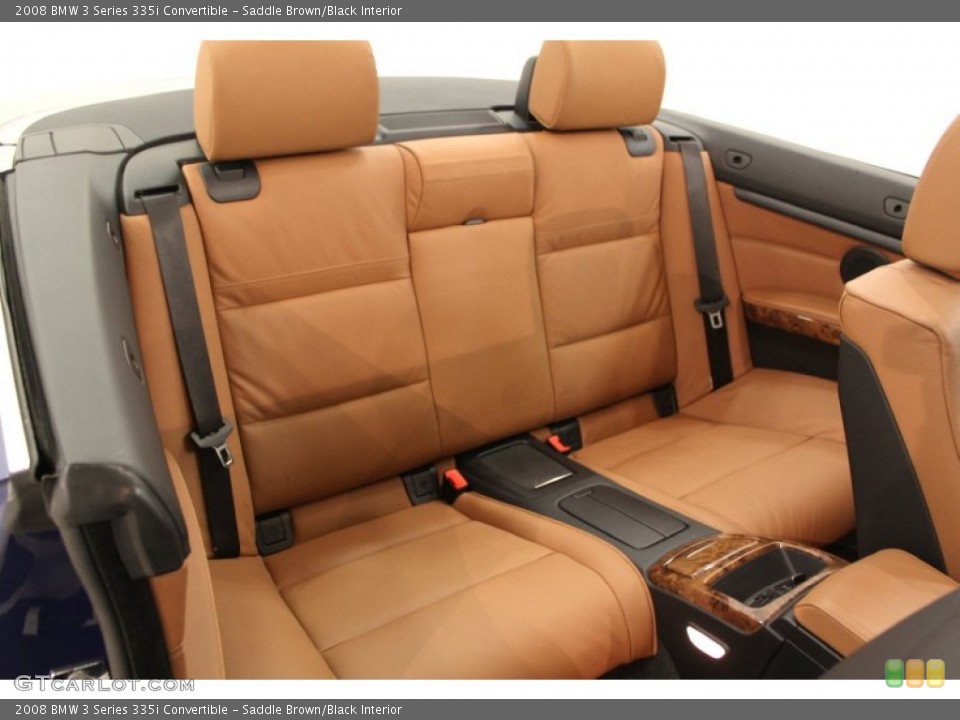 Saddle Brown/Black Interior Rear Seat for the 2008 BMW 3 Series 335i Convertible #64939669