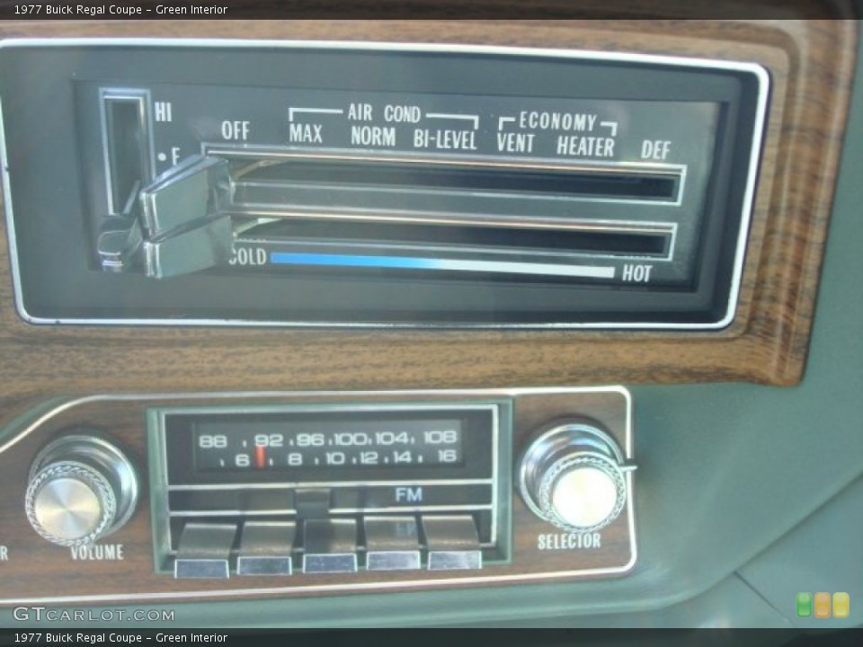 Green Interior Controls for the 1977 Buick Regal Coupe #64950817