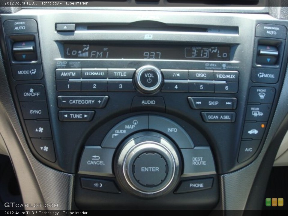 Taupe Interior Controls for the 2012 Acura TL 3.5 Technology #64957813
