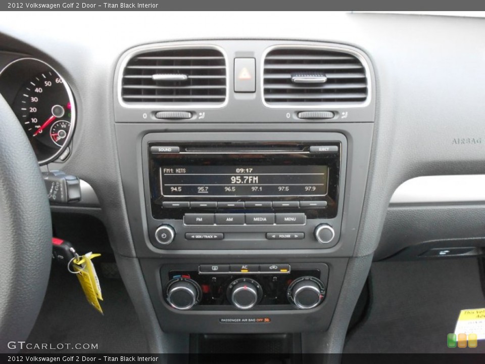 Titan Black Interior Controls for the 2012 Volkswagen Golf 2 Door #64960825