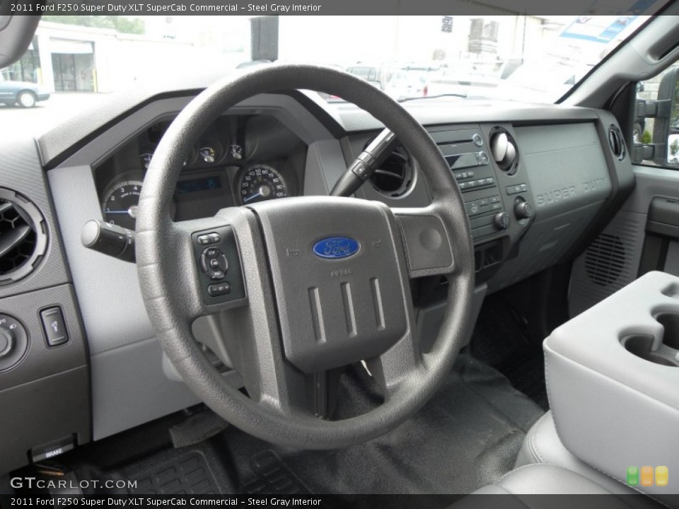 Steel Gray Interior Steering Wheel for the 2011 Ford F250 Super Duty XLT SuperCab Commercial #64964197