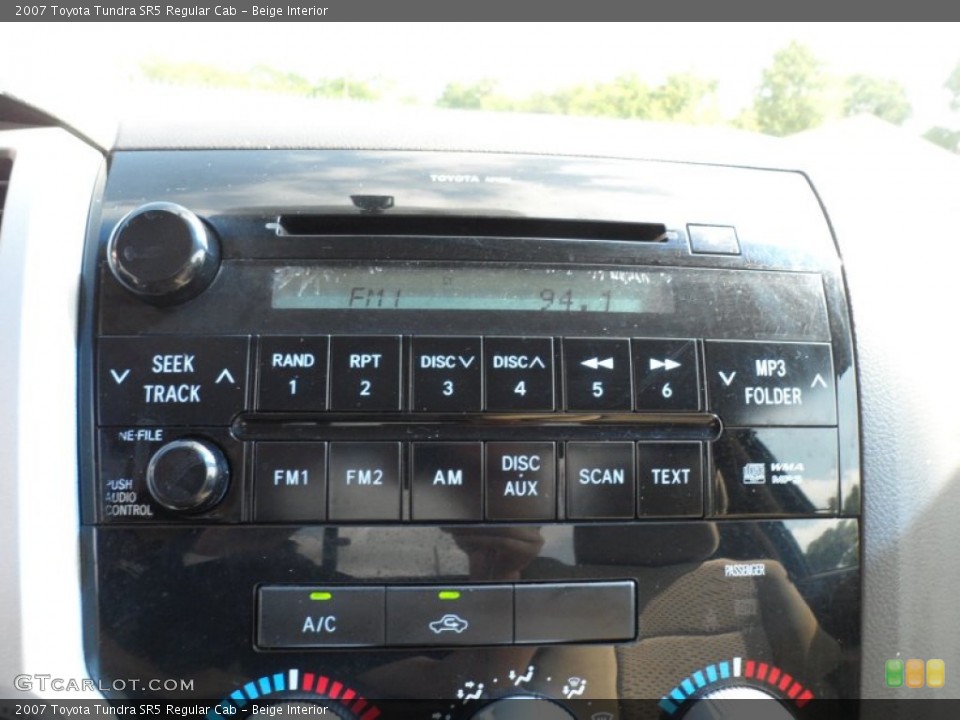 Beige Interior Controls for the 2007 Toyota Tundra SR5 Regular Cab #64972255