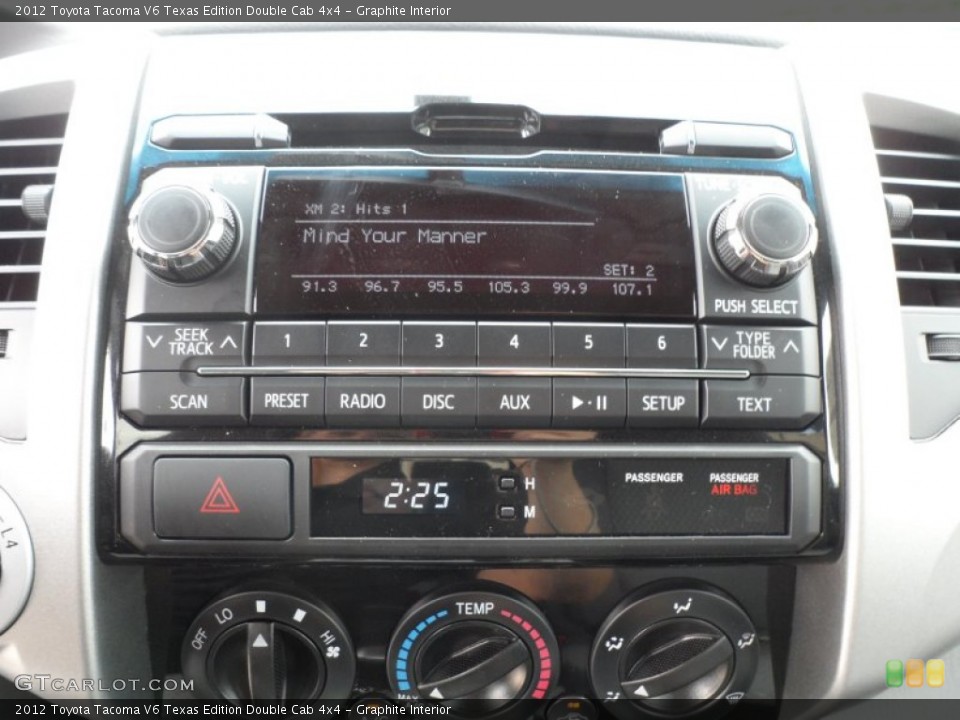 Graphite Interior Controls for the 2012 Toyota Tacoma V6 Texas Edition Double Cab 4x4 #64973710