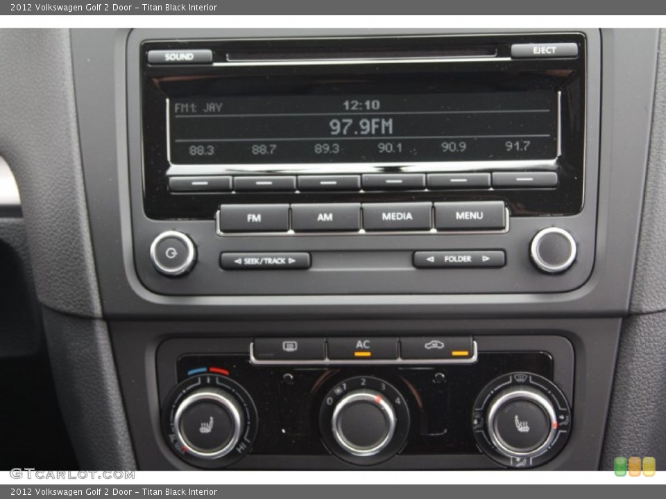 Titan Black Interior Controls for the 2012 Volkswagen Golf 2 Door #64988516