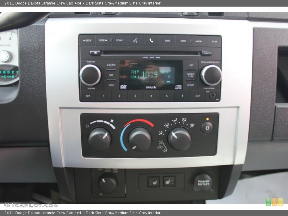 Dark Slate Gray/Medium Slate Gray Interior Controls for the 2011 Dodge Dakota Laramie Crew Cab 4x4 #64990391