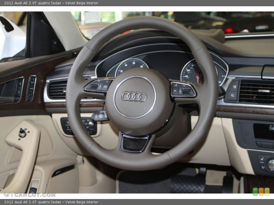 Velvet Beige Interior Steering Wheel for the 2012 Audi A6 3.0T quattro Sedan #64991426