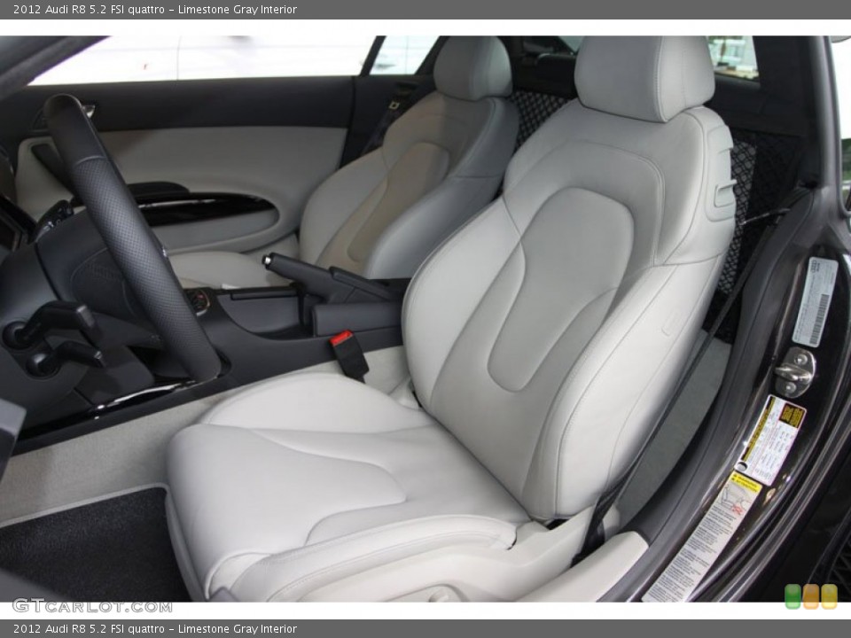 Limestone Gray Interior Front Seat for the 2012 Audi R8 5.2 FSI quattro #64992257