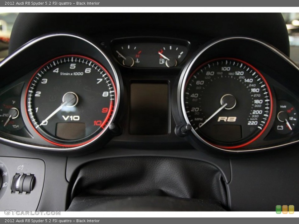 Black Interior Gauges for the 2012 Audi R8 Spyder 5.2 FSI quattro #64992539