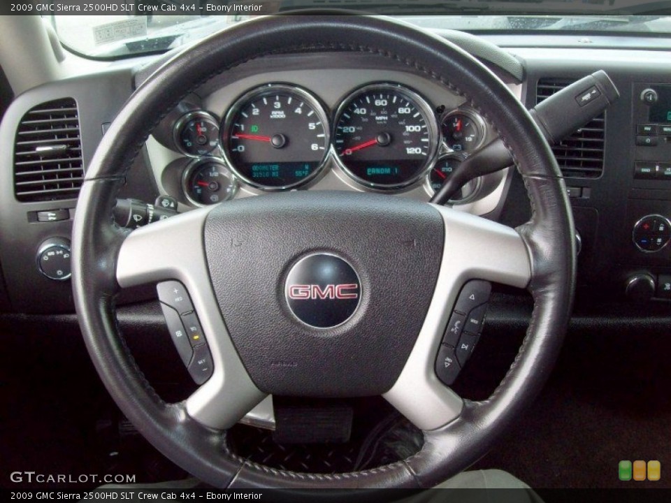 Ebony Interior Steering Wheel for the 2009 GMC Sierra 2500HD SLT Crew Cab 4x4 #64995677