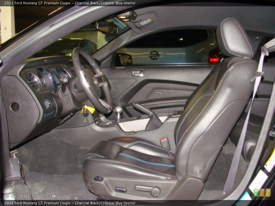 Charcoal Black/Grabber Blue Interior Photo for the 2011 Ford Mustang GT Premium Coupe #64996898