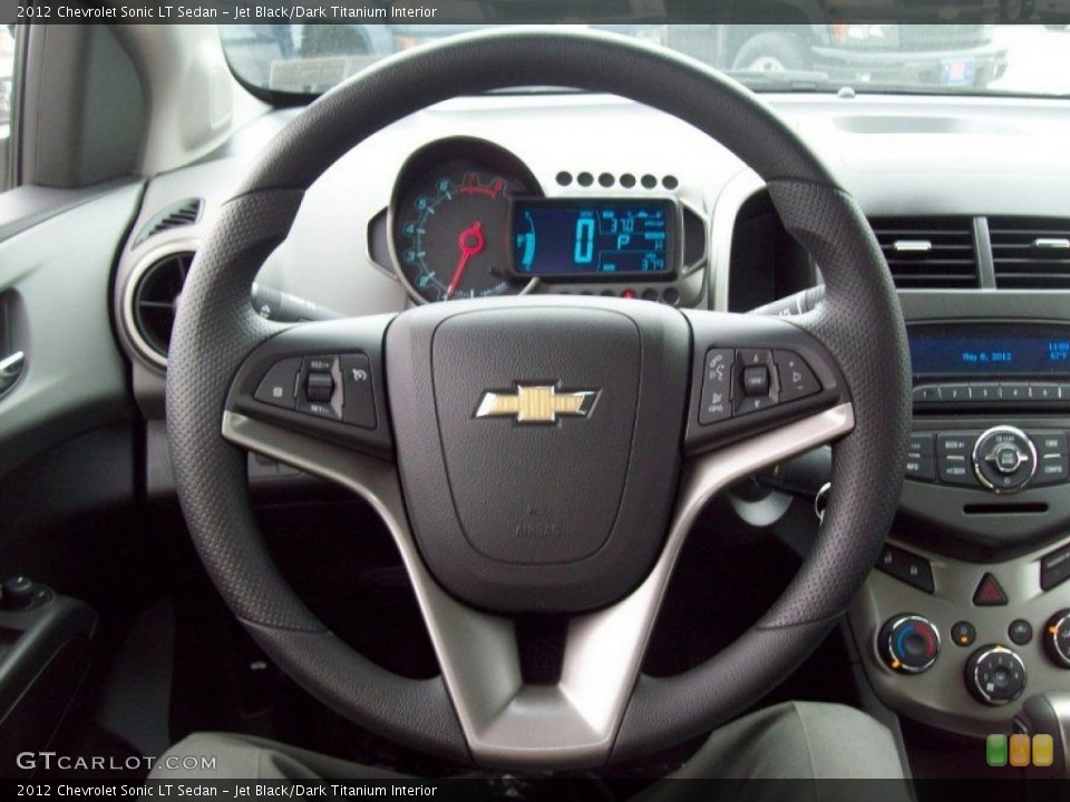 Jet Black/Dark Titanium Interior Steering Wheel for the 2012 Chevrolet Sonic LT Sedan #64997927