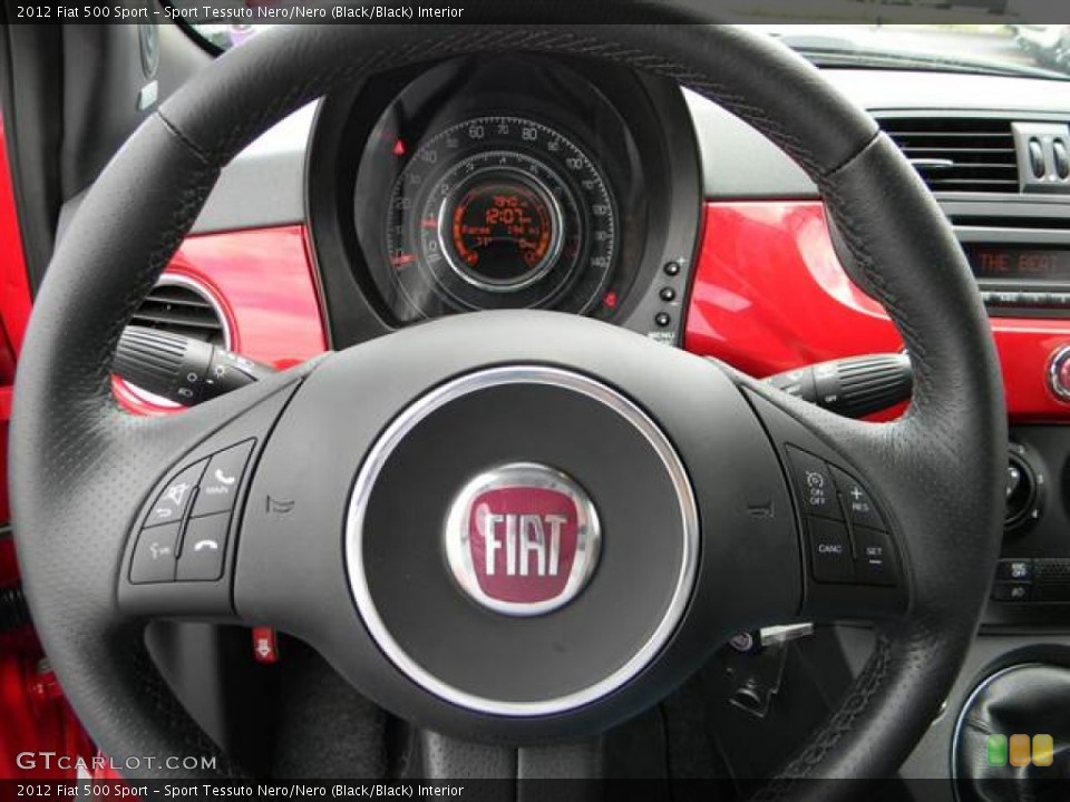 Sport Tessuto Nero/Nero (Black/Black) Interior Steering Wheel for the 2012 Fiat 500 Sport #64998382