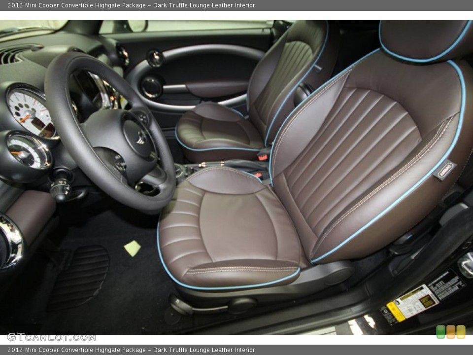 Dark Truffle Lounge Leather Interior Front Seat for the 2012 Mini Cooper Convertible Highgate Package #65007309