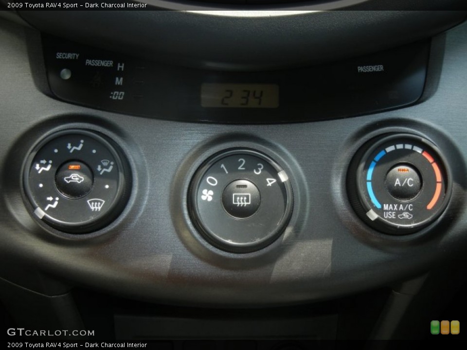 Dark Charcoal Interior Controls for the 2009 Toyota RAV4 Sport #65008179