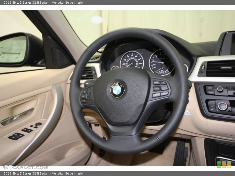 Venetian Beige Interior Steering Wheel for the 2012 BMW 3 Series 328i Sedan #65008228