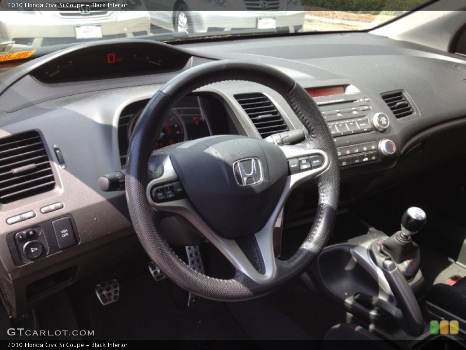 Black Interior Steering Wheel for the 2010 Honda Civic Si Coupe #65012112