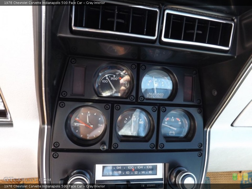 Gray Interior Gauges for the 1978 Chevrolet Corvette Indianapolis 500 Pace Car #65012145