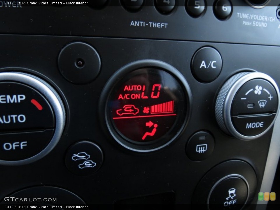 Black Interior Controls for the 2012 Suzuki Grand Vitara Limited #65044159