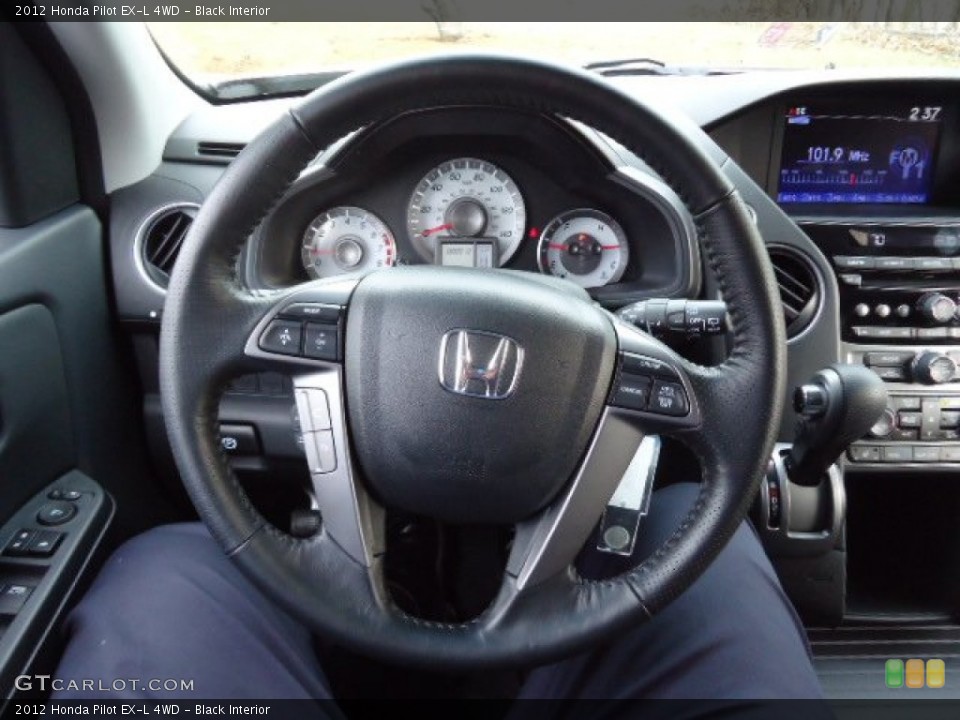 Black Interior Steering Wheel for the 2012 Honda Pilot EX-L 4WD #65055424