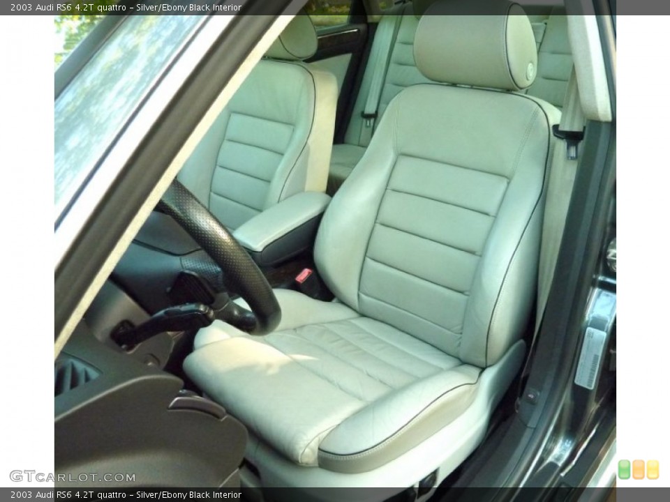 Silver/Ebony Black Interior Front Seat for the 2003 Audi RS6 4.2T quattro #65061136