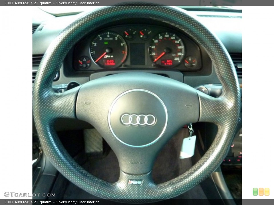 Silver/Ebony Black Interior Steering Wheel for the 2003 Audi RS6 4.2T quattro #65061160