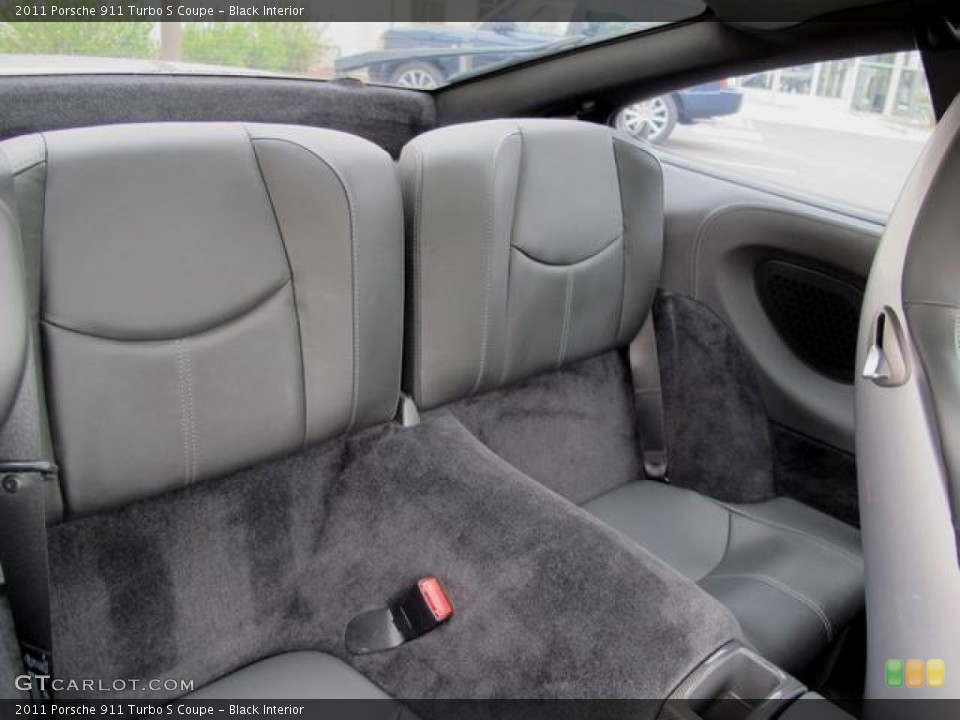 Black Interior Rear Seat for the 2011 Porsche 911 Turbo S Coupe #65073026