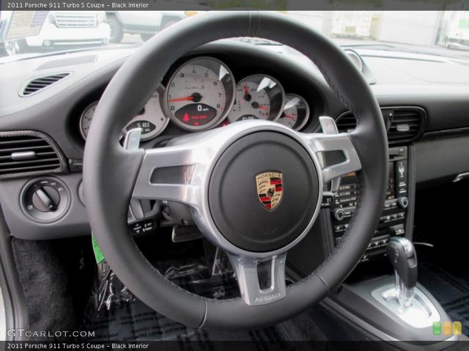 Black Interior Steering Wheel for the 2011 Porsche 911 Turbo S Coupe #65073059