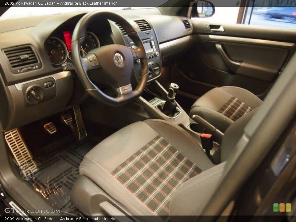 Anthracite Black Leather 2009 Volkswagen GLI Interiors