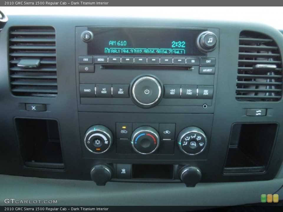 Dark Titanium Interior Controls for the 2010 GMC Sierra 1500 Regular Cab #65126803