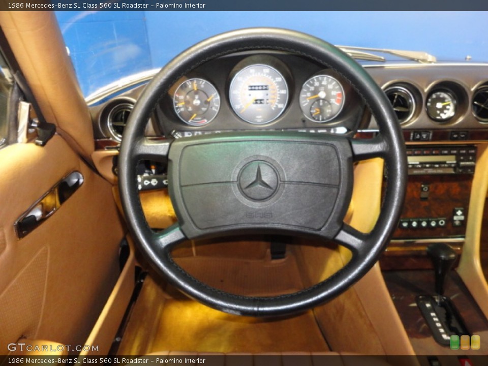 Palomino Interior Steering Wheel for the 1986 Mercedes-Benz SL Class 560 SL Roadster #65128204