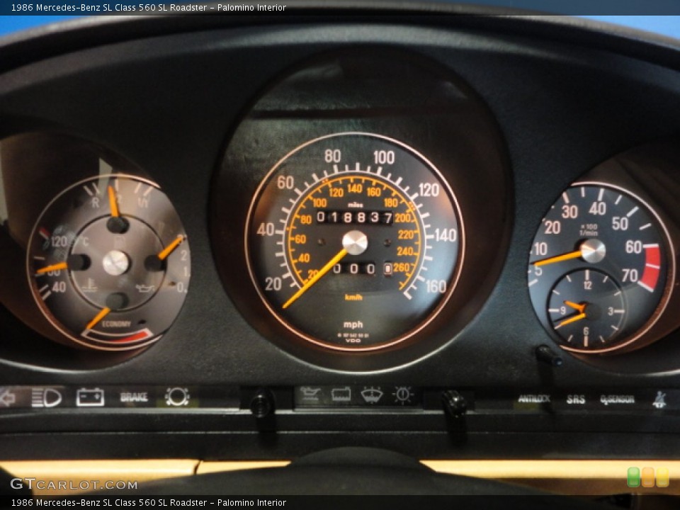 Palomino Interior Gauges for the 1986 Mercedes-Benz SL Class 560 SL Roadster #65128216