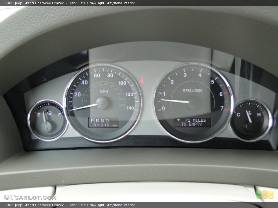 Dark Slate Gray/Light Graystone Interior Gauges for the 2008 Jeep Grand Cherokee Limited #65137382