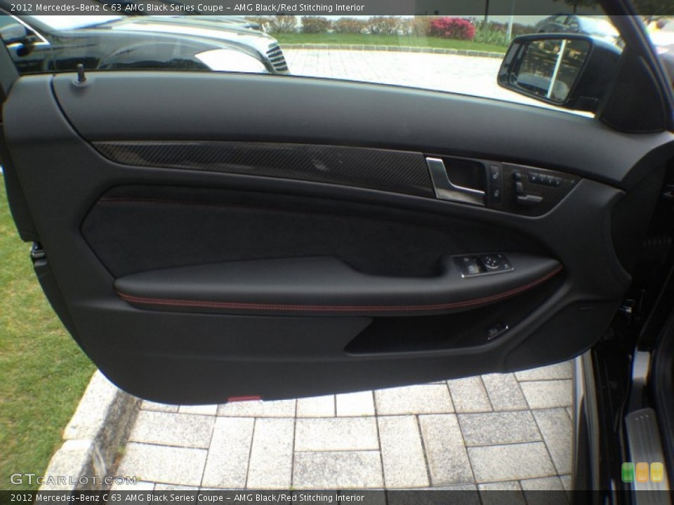 AMG Black/Red Stitching Interior Door Panel for the 2012 Mercedes-Benz C 63 AMG Black Series Coupe #65139686