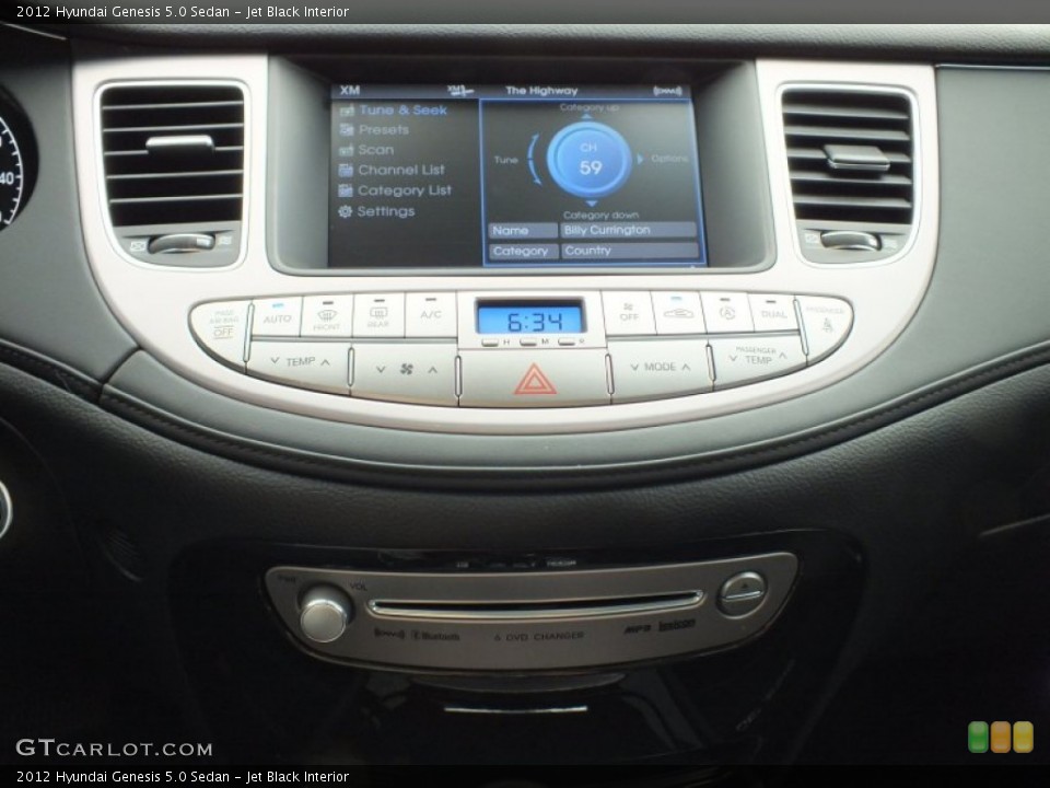 Jet Black Interior Controls for the 2012 Hyundai Genesis 5.0 Sedan #65141145