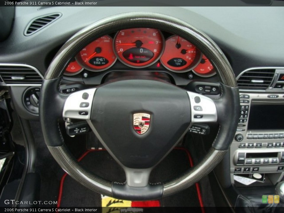 Black Interior Steering Wheel for the 2006 Porsche 911 Carrera S Cabriolet #65141640