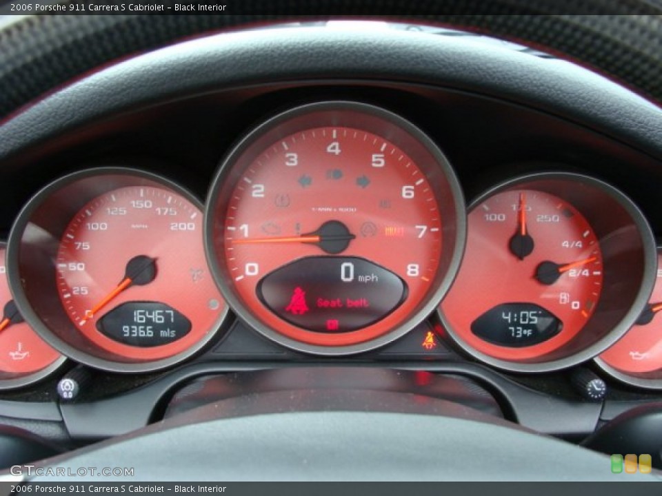 Black Interior Gauges for the 2006 Porsche 911 Carrera S Cabriolet #65141650