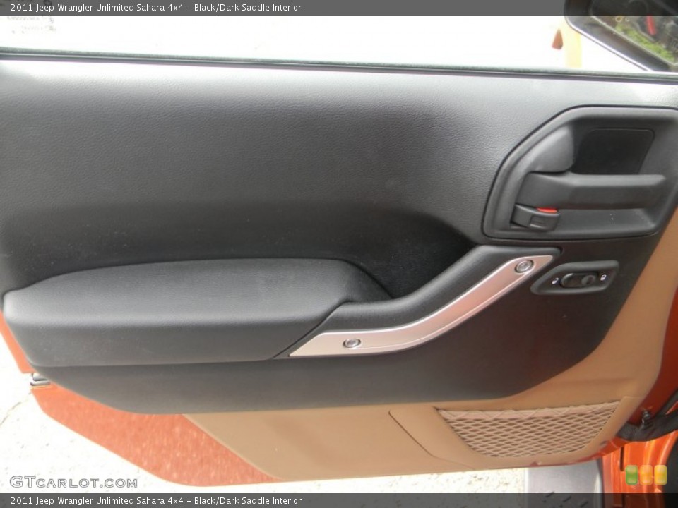 Black/Dark Saddle Interior Door Panel for the 2011 Jeep Wrangler Unlimited Sahara 4x4 #65165397