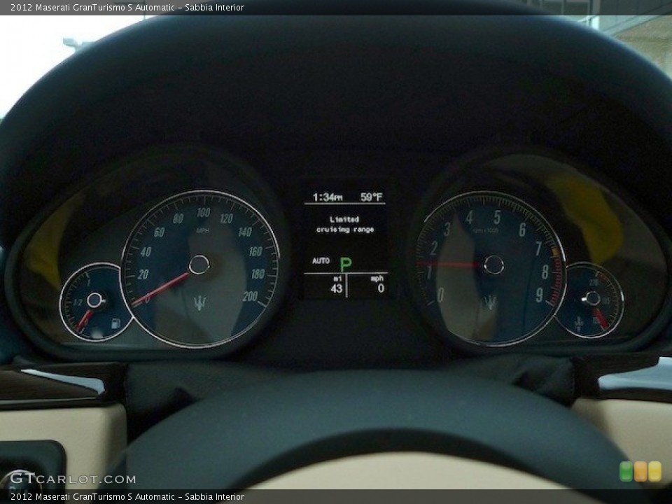 Sabbia Interior Gauges for the 2012 Maserati GranTurismo S Automatic #65168067