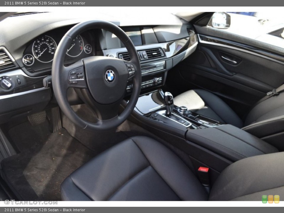 Black Interior Prime Interior for the 2011 BMW 5 Series 528i Sedan #65168790