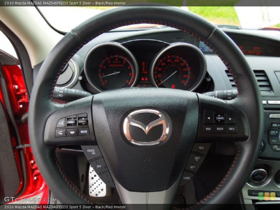 Black/Red Interior Steering Wheel for the 2010 Mazda MAZDA3 MAZDASPEED3 Sport 5 Door #65183367