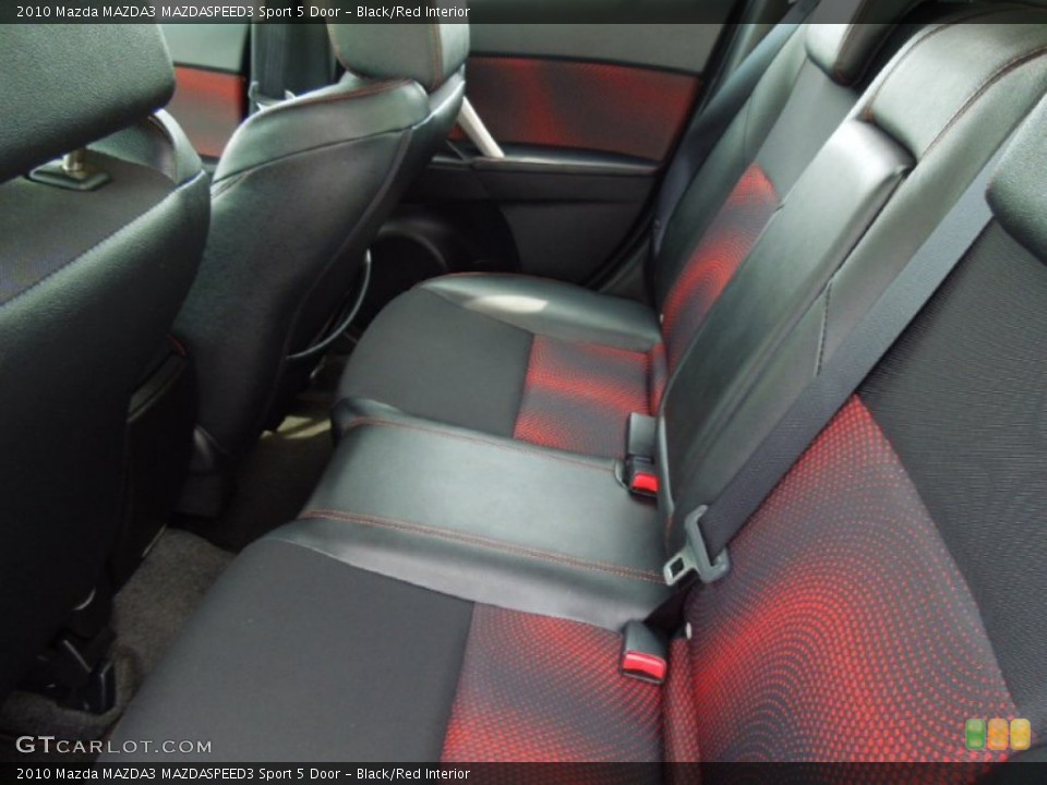 Black/Red Interior Rear Seat for the 2010 Mazda MAZDA3 MAZDASPEED3 Sport 5 Door #65183373