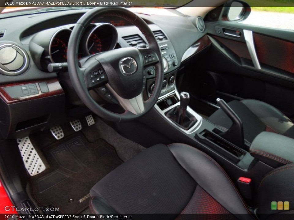 Black/Red Interior Prime Interior for the 2010 Mazda MAZDA3 MAZDASPEED3 Sport 5 Door #65183403