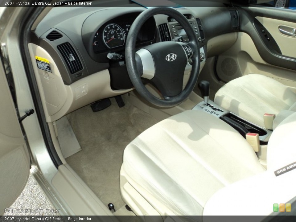 Beige Interior Prime Interior for the 2007 Hyundai Elantra GLS Sedan #65187482