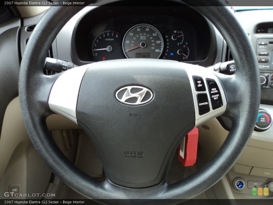 Beige Interior Steering Wheel for the 2007 Hyundai Elantra GLS Sedan #65188110