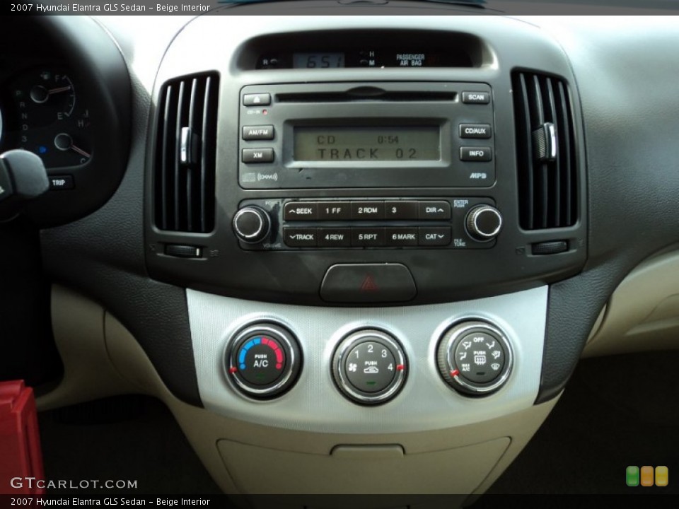 Beige Interior Controls for the 2007 Hyundai Elantra GLS Sedan #65188174