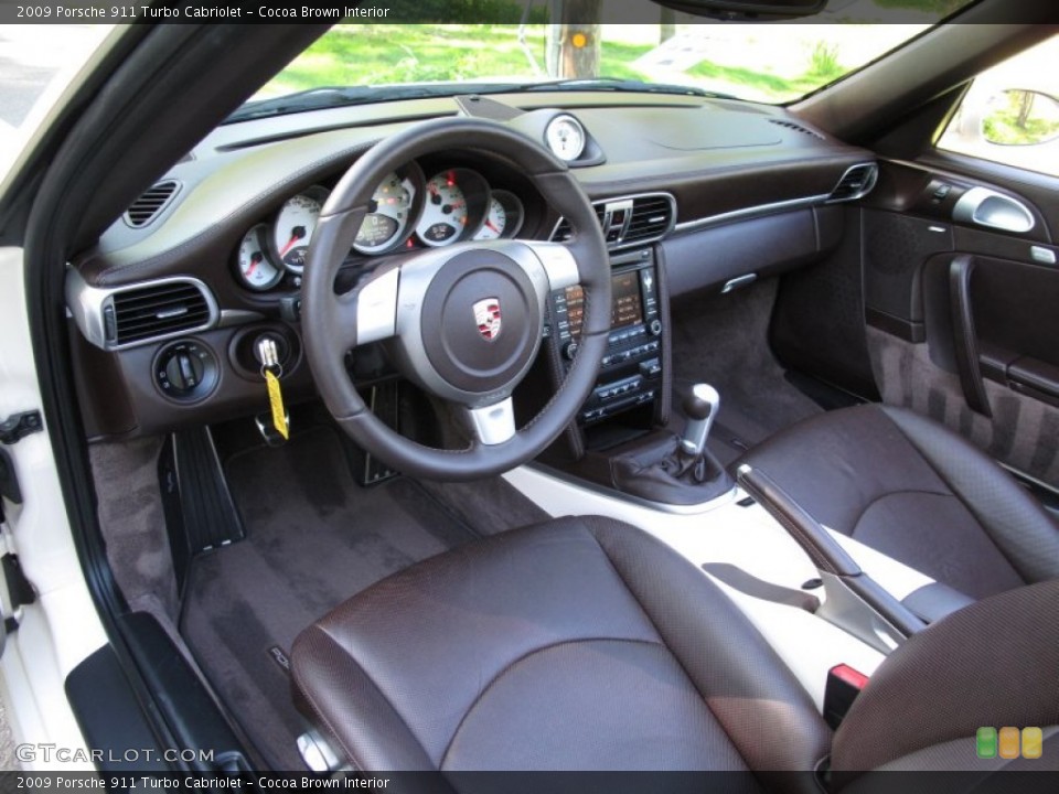 Cocoa Brown Interior Photo for the 2009 Porsche 911 Turbo Cabriolet #65202624