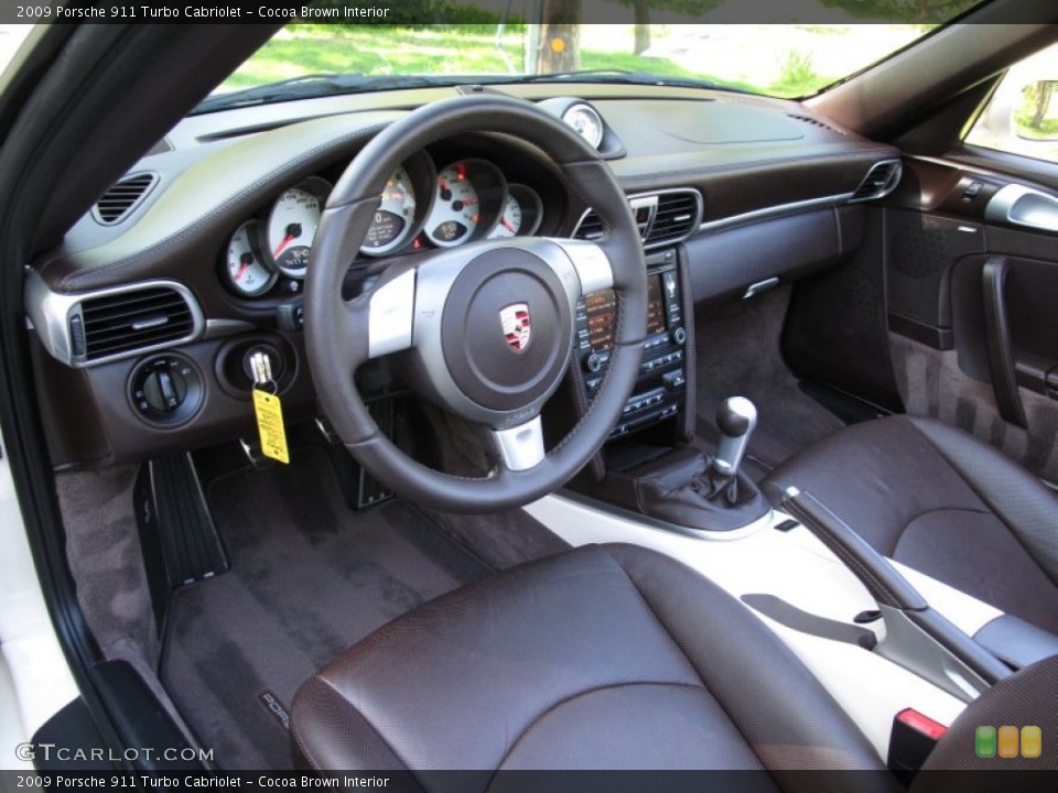 Cocoa Brown Interior Photo for the 2009 Porsche 911 Turbo Cabriolet #65202680